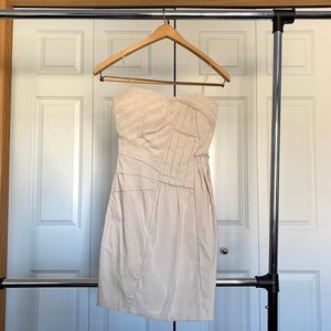Do & Be Cream/Khaki-Colored Strapless Dress